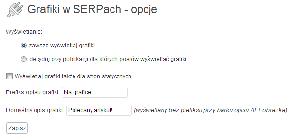 Opcje wtyczki