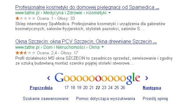 Oceny w Google w katalogu