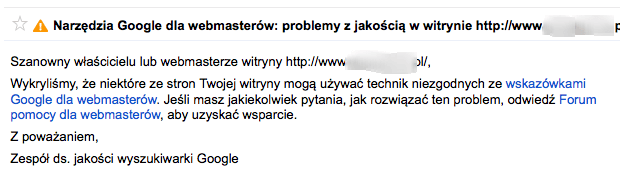 Problemy z jakością w witrynie