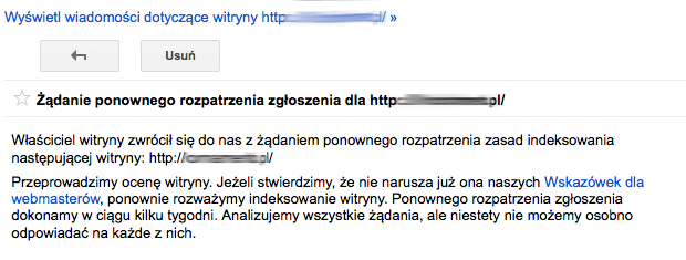 Żądanie ponownego rozpatrzenia zgłoszenia