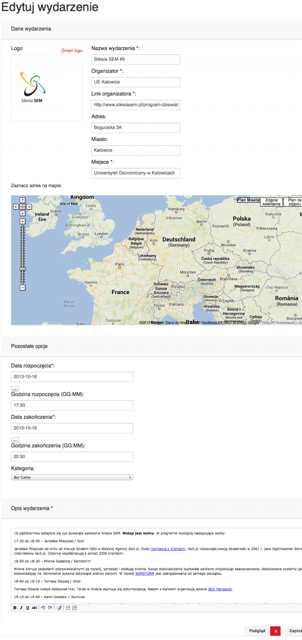 Dodanie wydarzenia na web.gov.pl