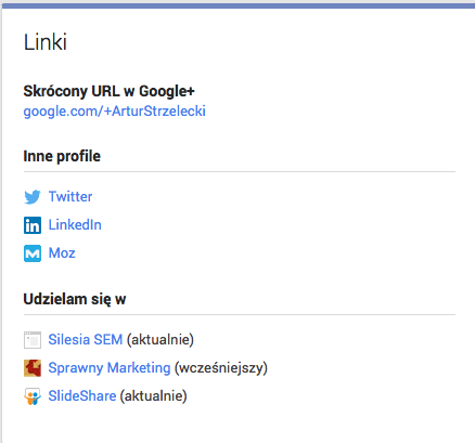 Profil w Google+