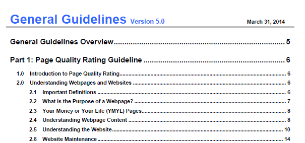 Google Guidelines