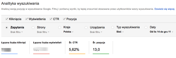 Konfiguracja danych GSC