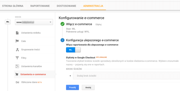 E-commerce w Google Analytics