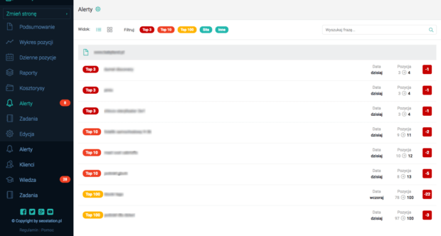 Alerty w SeoStation