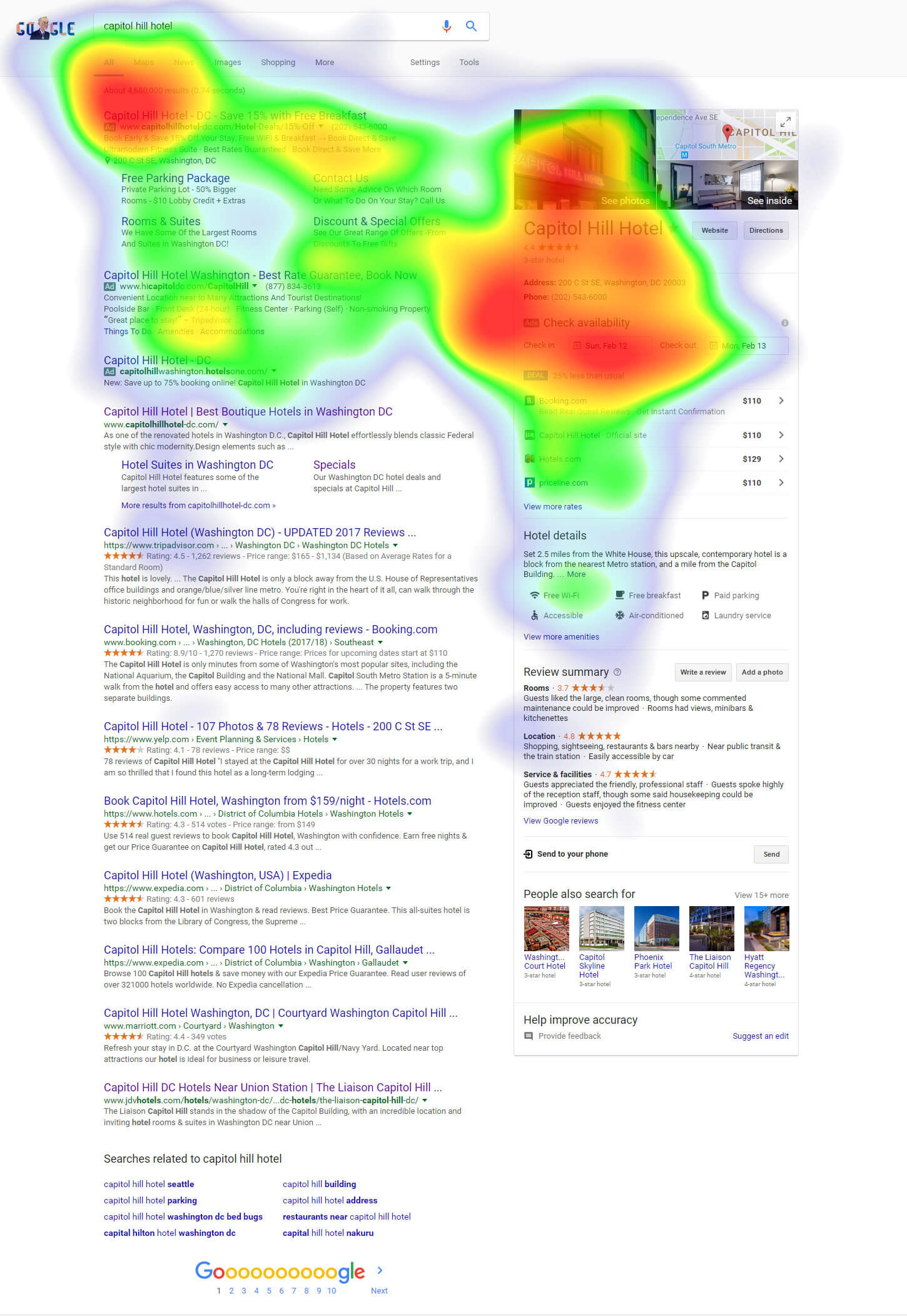 Capitol Hill Hotel heatmap