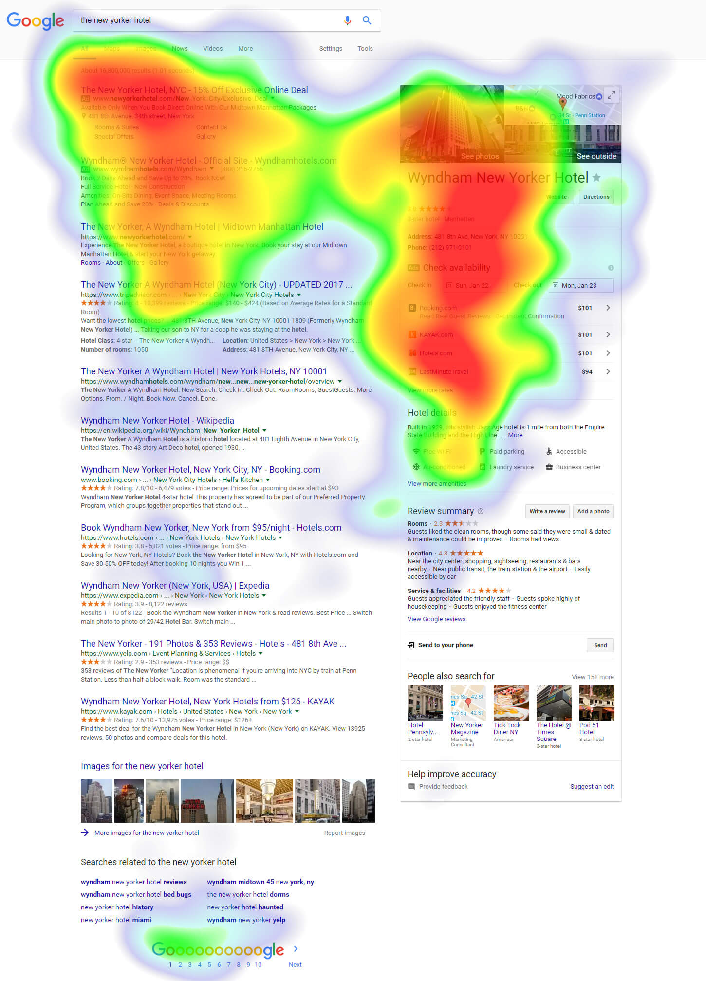 The New Yorker Hotel heatmap